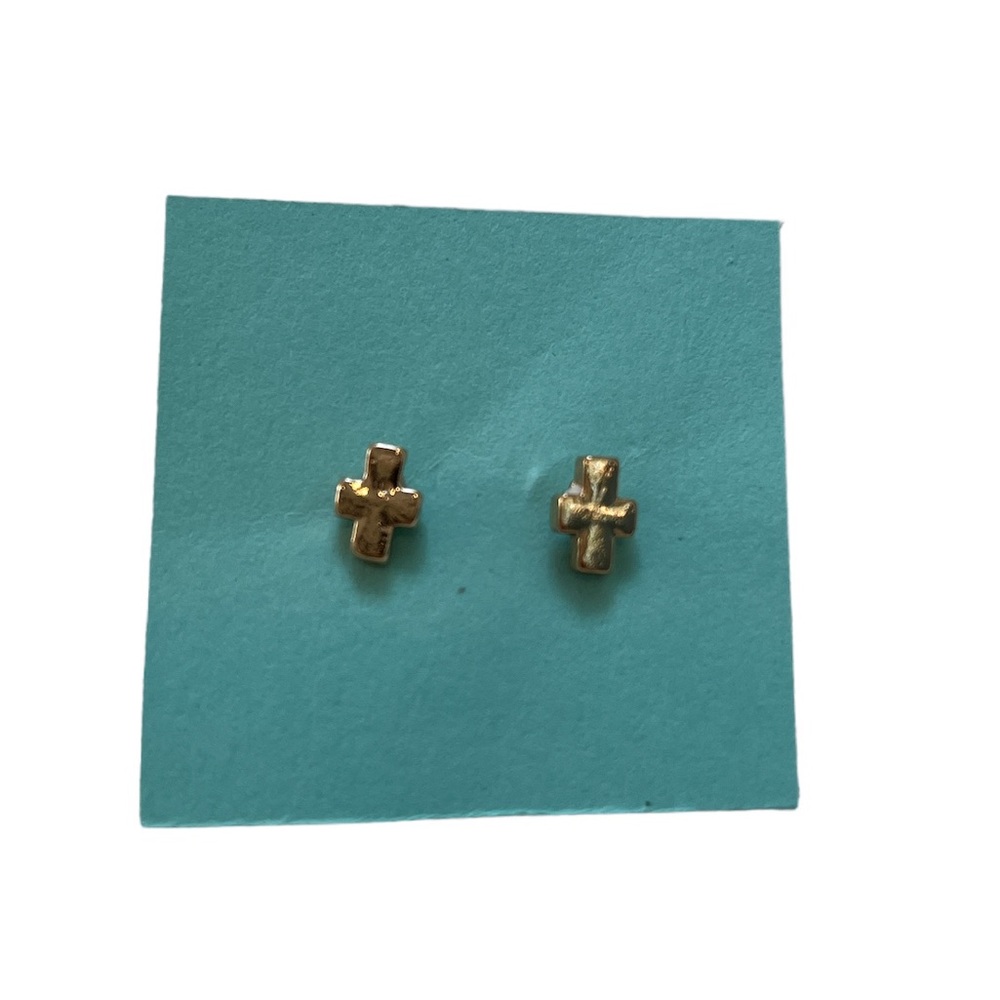 Gold Cross Earrings